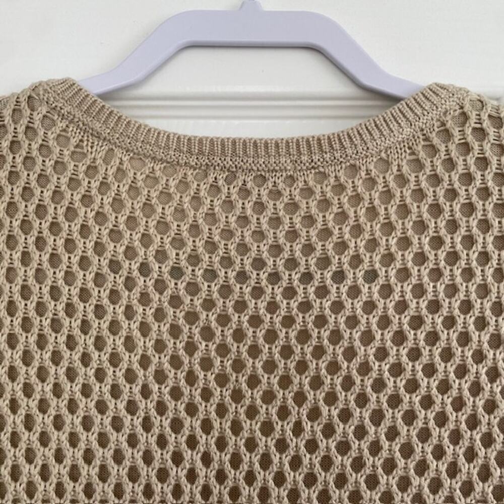 Croft & Barrow V-Neck‎ Loose Knit Lined Sweater Tan/Orange/Ivory Women's Large - Picture 7 of 12